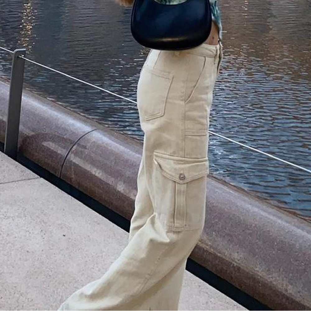 Cider Cream Straight Leg Cargo Pants